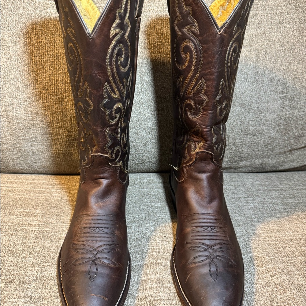 Justin Buck 13” 2253 Western Bay Apache Brown Western Boots Size 10D - Picture 3 of 9